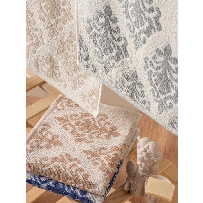 Jakarlı 50x90 4lü Havlu Seti İskandinav Bertel
