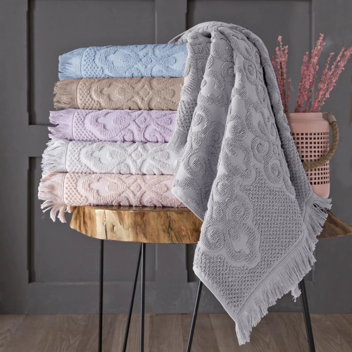 Jakarlı 6lı 70x140 Banyo Havlusu Neroli