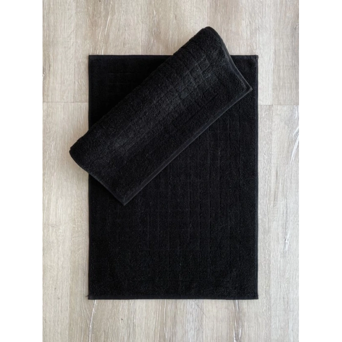 Jakarlı Paspas Seti Kare Siyah 2li 50x70