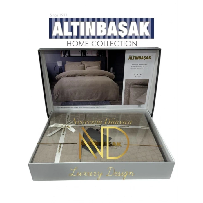 Jakarlı Saten Çift Kişilik Nev Takımı Adelya Sabre