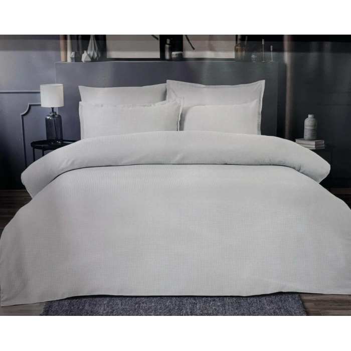 Jakarlı Saten Çift Kişilik Nevresim Takımı Dıamond Marble