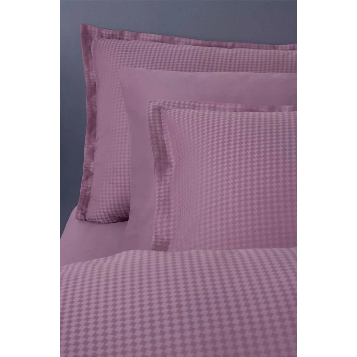 Jakarlı Saten Çift Kişilik Nev Takımı Dıamond Puce