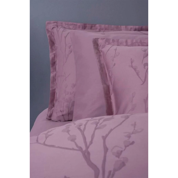 Jakarlı Saten Çift Kişilik Nev Takımı Minna Puce