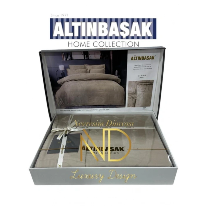 Jakarlı Saten Çift Kişilik Nev Takımı Mınna Sabre