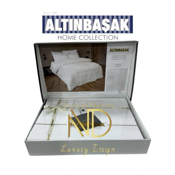 Jakarlı Saten Çift Kişilik Nev Takımı Perle Arcane