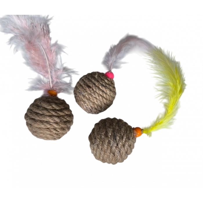 Jut Halat Örgü Kedi Oyun Topu 5 cm