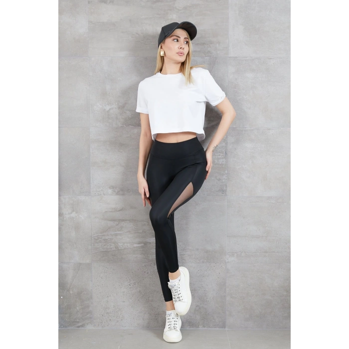 Kadın Tül Detay Tayt