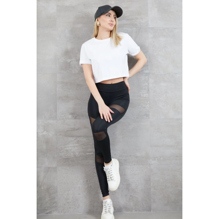 Kadın Tül Detaylı Tayt