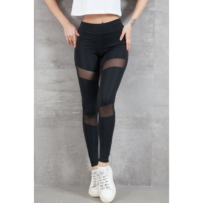 Kadın Tül Detaylı Tayt