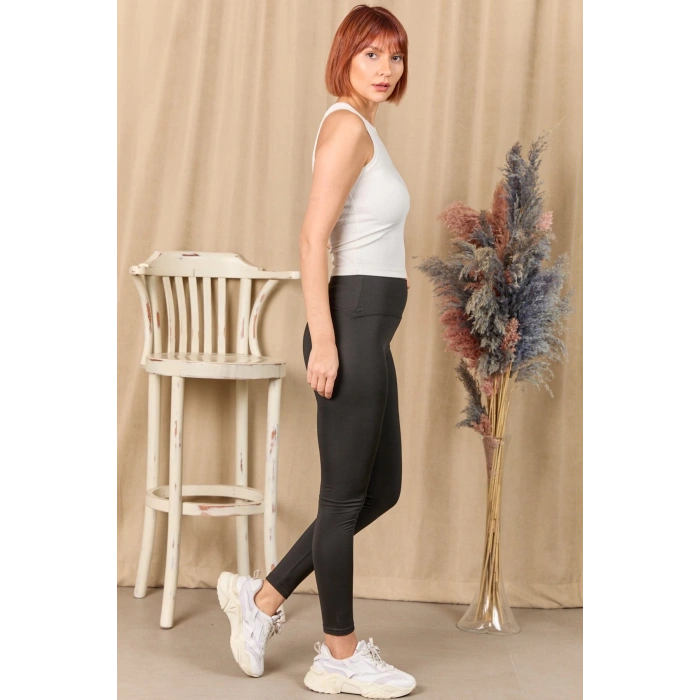 Kadın Yüksek Bel Şardonlu Tayt