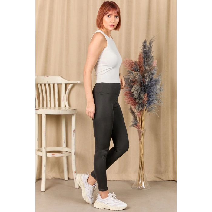 Kadın Yüksek Bel Şardonlu Tayt