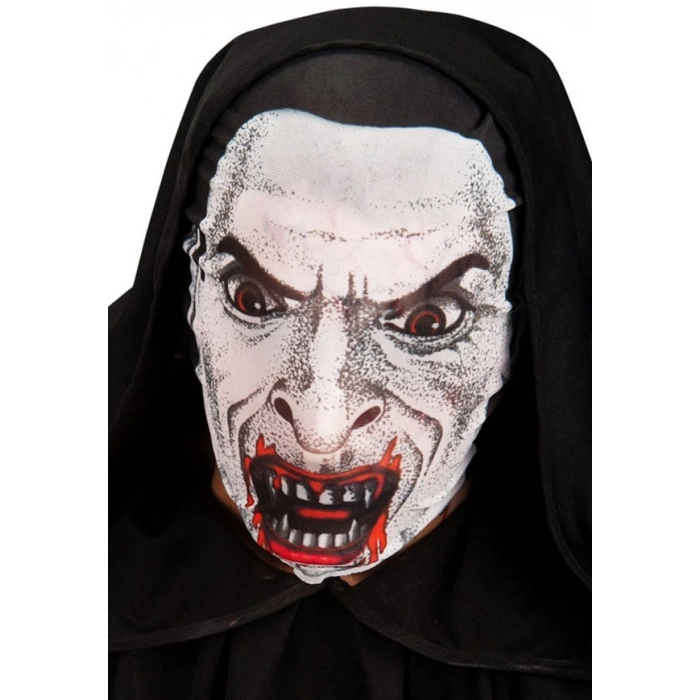 Kafaya Tam Geçmeli Bez Vampir Maskesi - Streç Korku Maskesi - 3D Baskılı Maske Model 2