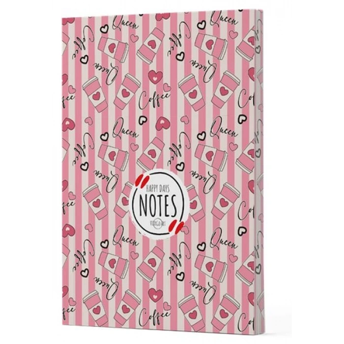 Kahve 8 - Yan Boyamalı Çizgili Defter