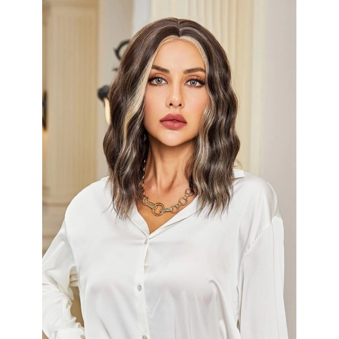 Kahverengi / Balköpüğü Röfleli Küt Tül Peruk