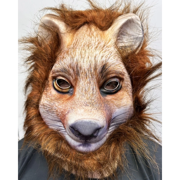 Kahverengi Saçlı Kurt Maskesi Köpek Maskesi Mega Peluş 17 No