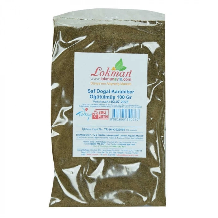 Karabiber Doğal Öğütülmüş Saf 100 Gr Paket