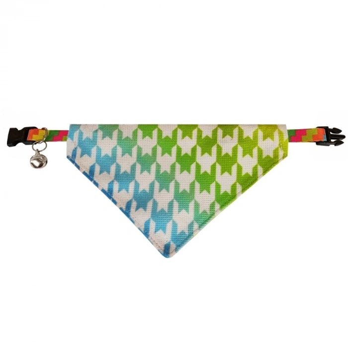 Kaz Ayağı Desenli Fular Kedi Ve Köpek Tasması 25-30 cm