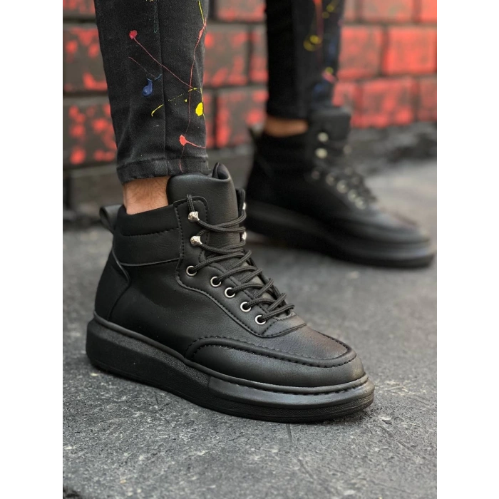 KB-0994   Siyah Cilt  Siyah  Yüksek Taban  Erkek Bilek Bot