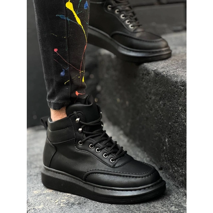 KB-0994   Siyah Cilt  Siyah  Yüksek Taban  Erkek Bilek Bot