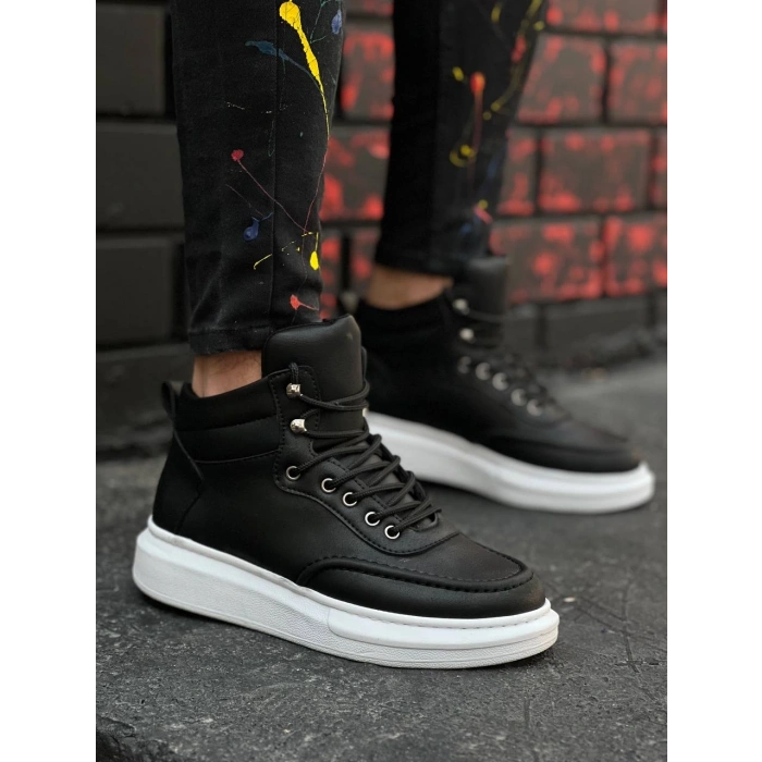 KB-0994    Siyah Cilt  Yüksek Taban  Erkek Bilek Bot