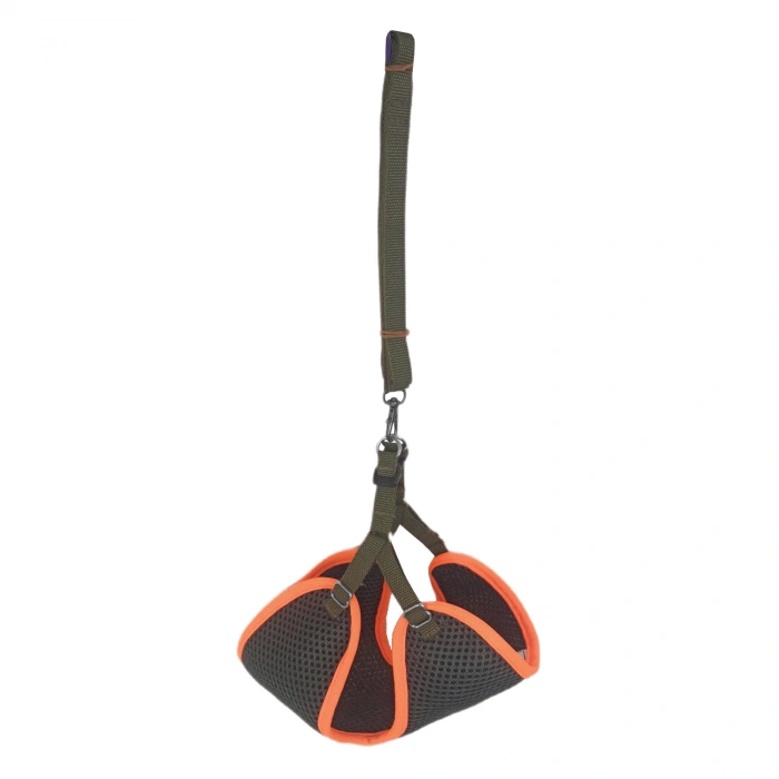 Kedi Köpek Havalı Göğüs Tasma Seti Large 38-45 cm + 130 cm Haki Tcu