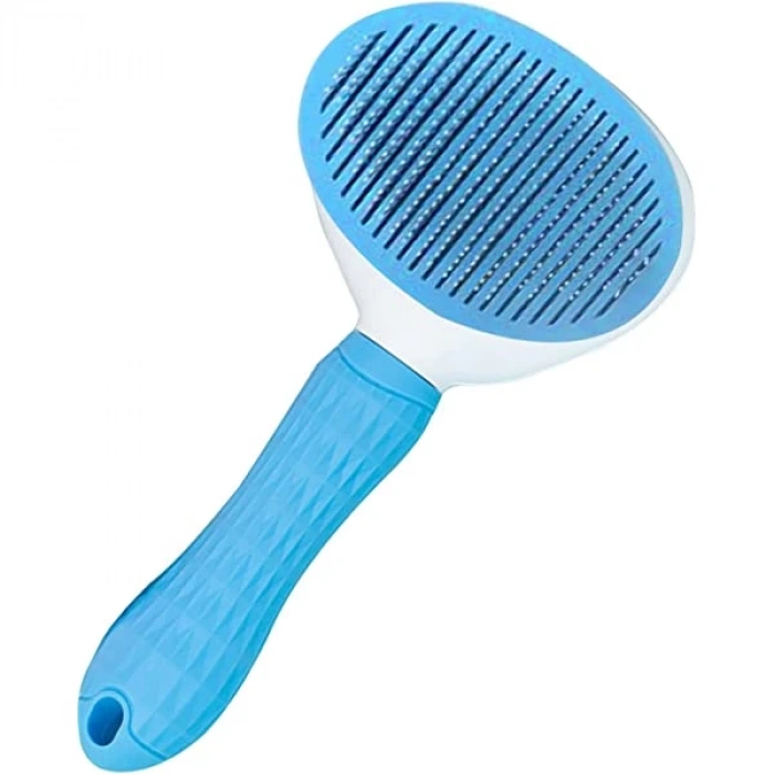 Kendini Temizleyen Tuşlu Kedi Köpek Tarağı Mavi 10 x 20 cm