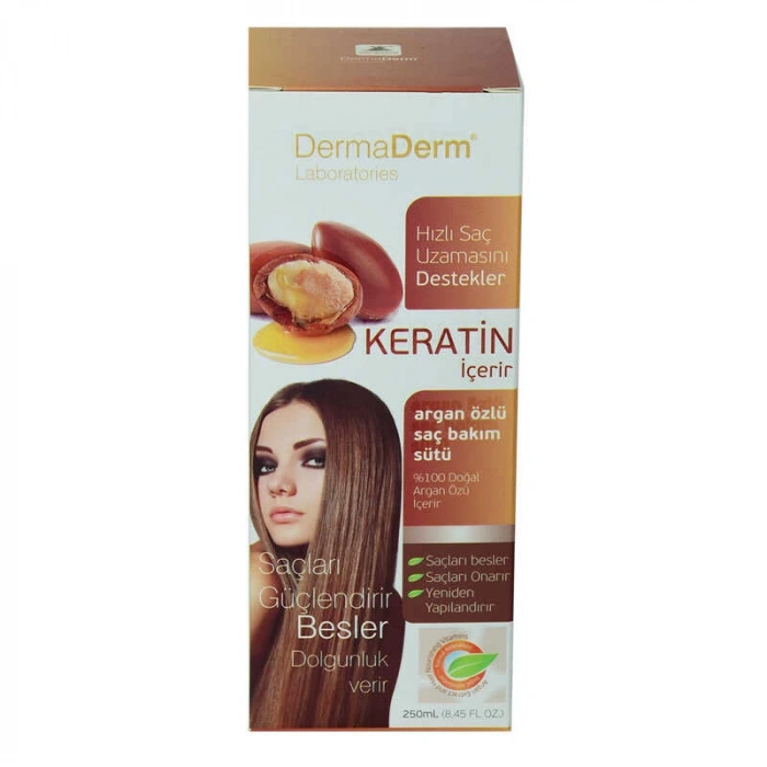Keratinli Argan Özlü Saç Bakım Sütü Hızlı Saç Uzamasına Etkili 250 ML