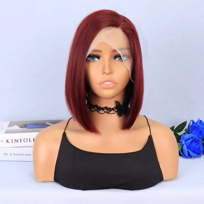 Kızıl Kısa Yan Tül Peruk