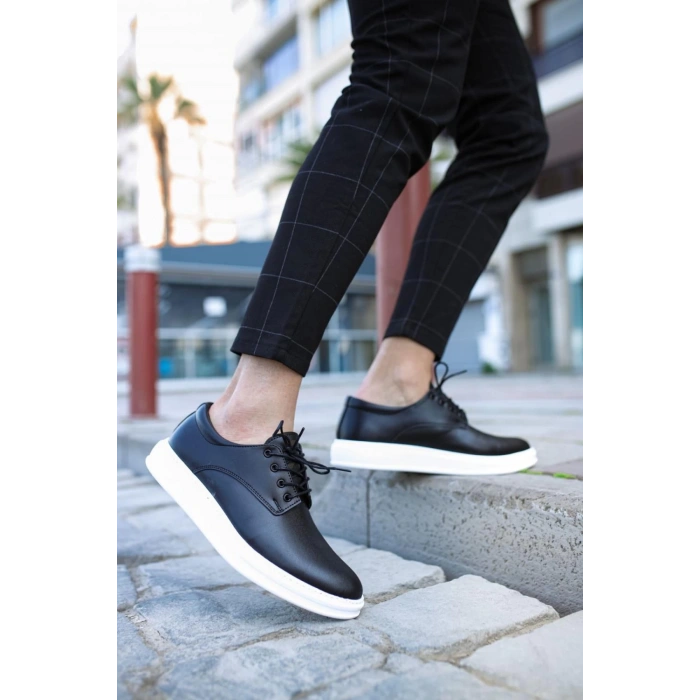 Klasik Erkek Ayakkabı  Siyah (Beyaz Taban)