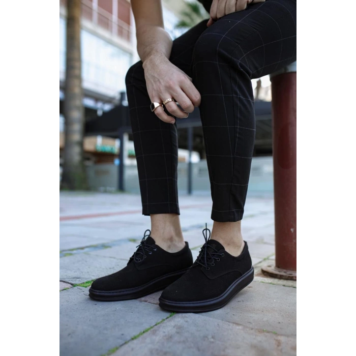 Klasik Erkek Ayakkabı  Siyah Süet (Siyah Taban)