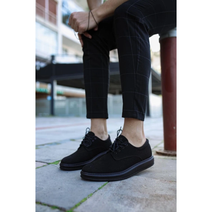 Klasik Erkek Ayakkabı  Siyah Süet (Siyah Taban)