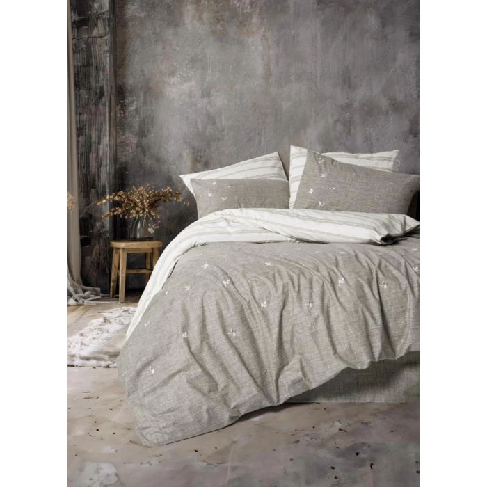 Klein Nakışlı Çift Kişilik Nev Takımı Moke Kahve