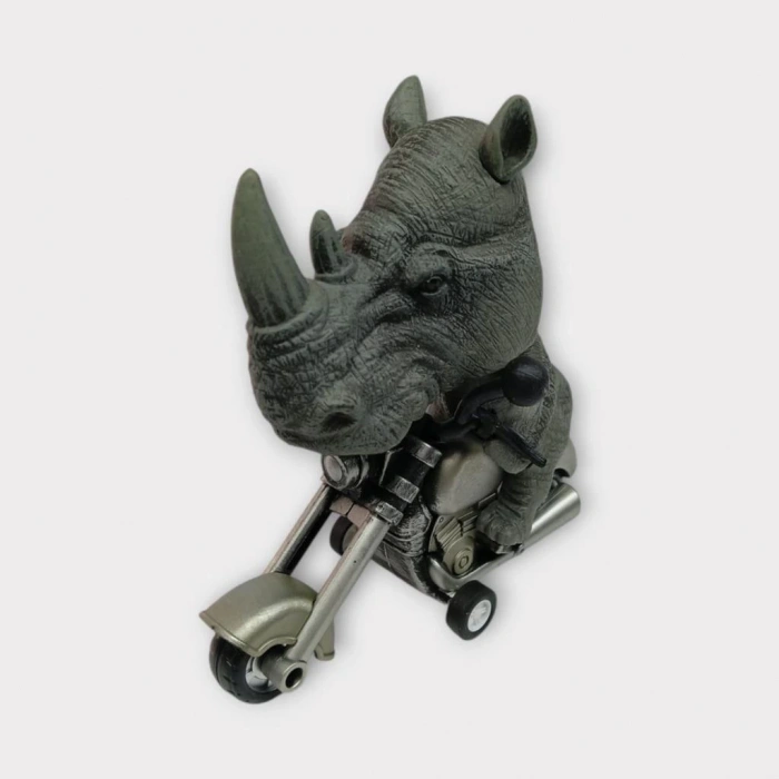 Koca Kafalı Sürücü Hayvan Figür - Gergedan