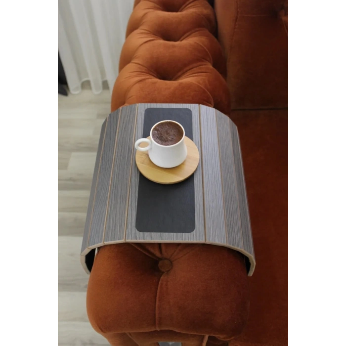 Koltuk Kenarı Ahşap Kaymaz Tepsi