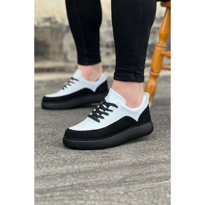 Kömür Beyaz Ortopedik Taban Erkek Casual Ayakkabı