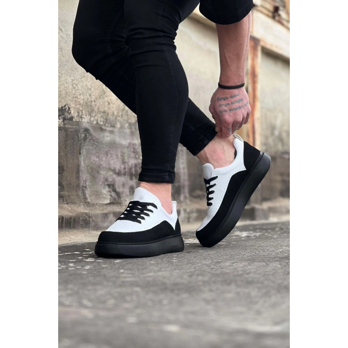 Kömür Beyaz Ortopedik Taban Erkek Casual Ayakkabı