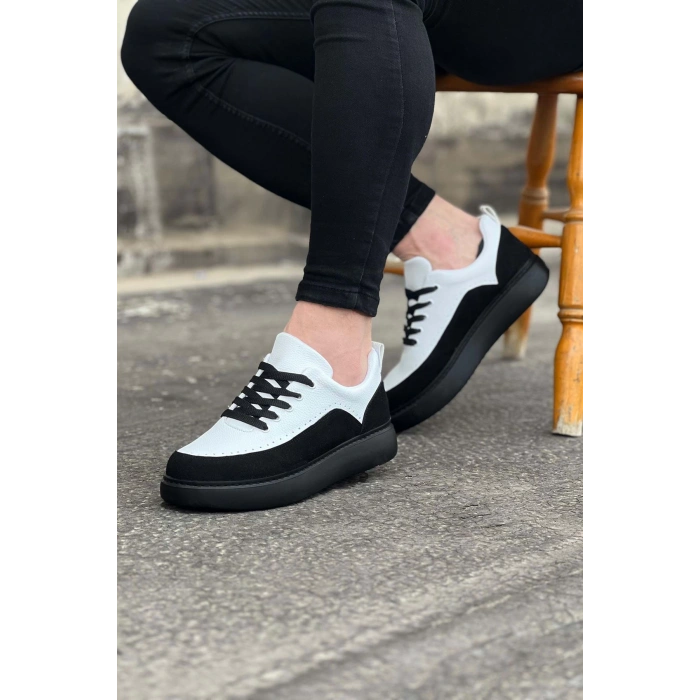 Kömür Beyaz Ortopedik Taban Erkek Casual Ayakkabı