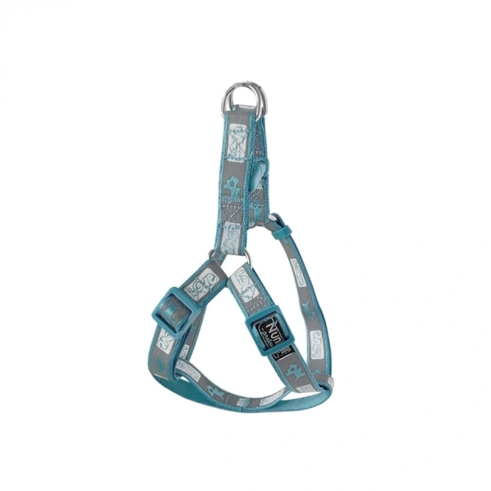 Köpek Göğüs Tasma Seti Köpek Desenli 120 cm-34 cm-47 cm Açık Mavi