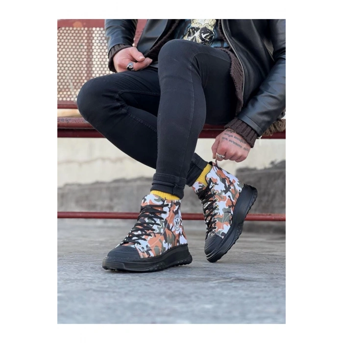 Koyu Askeri Erkek Yarım Bilek Casual Ayakkabı