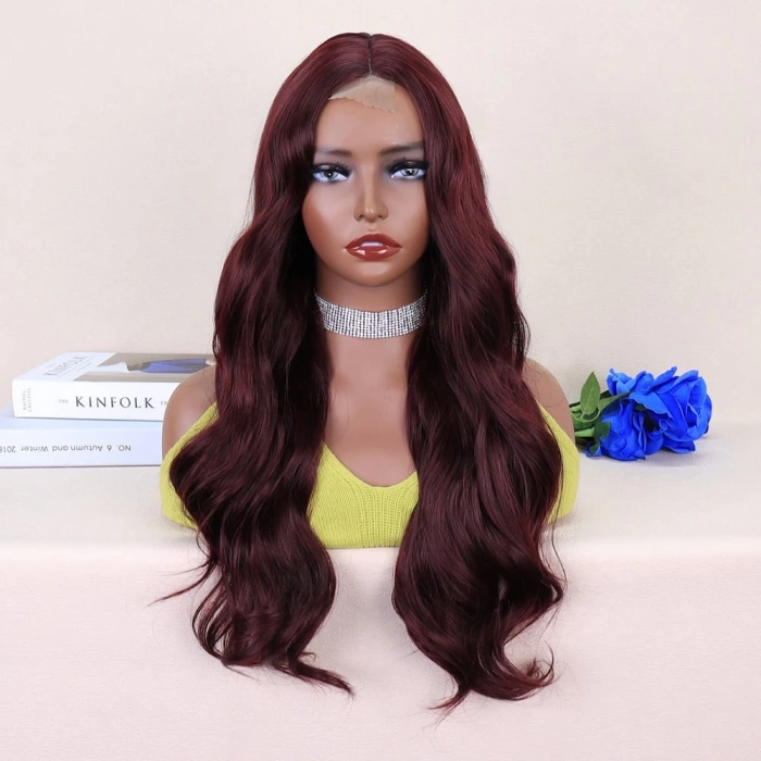 Koyu Kızıl Kahve Tül Peruk