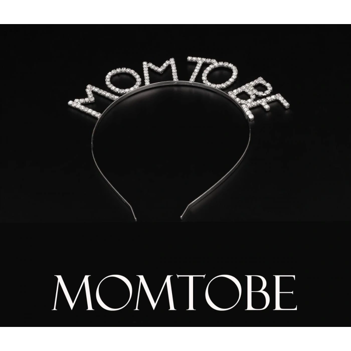 Kristal Taşlı Gümüş Renk Mom to Be Tacı Anne Tacı