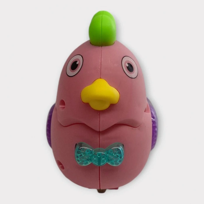 Kurmalı Işıklı Sevimli Tavuk - Pembe