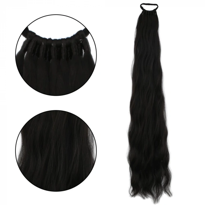 Lastik Tokalı At Kuyruğu Su Dalgalı  / Kahverengi