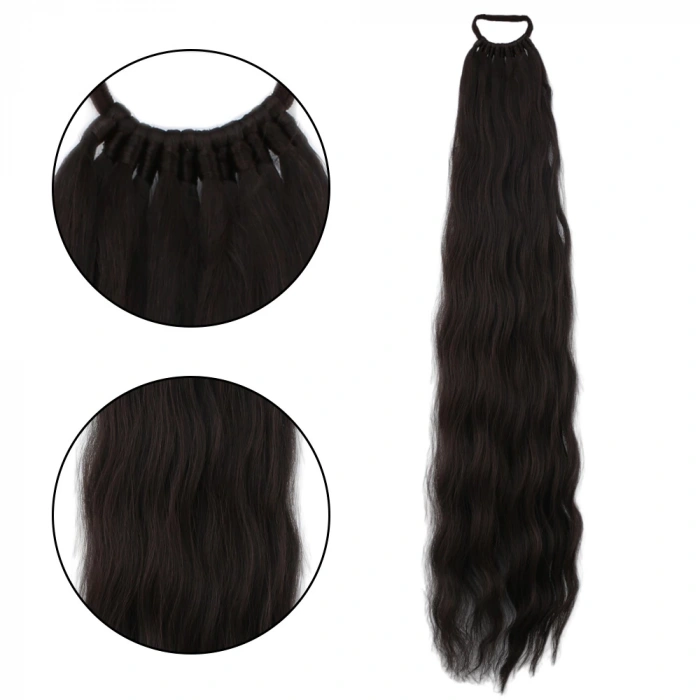 Lastik Tokalı At Kuyruğu Su Dalgalı / Kızıl Kahve