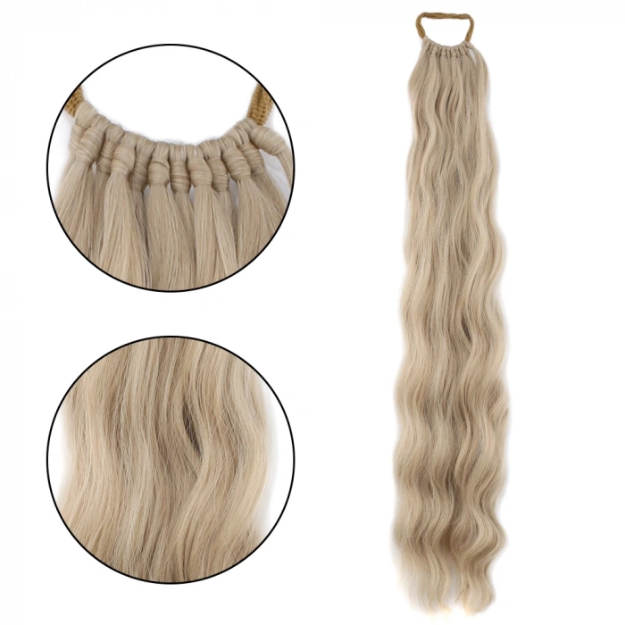 Lastik Tokalı At Kuyruğu Su Dalgalı / Kumral Beyaz Platin Röfle