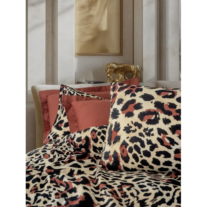 Leoluxe Kiremit Saten Nev Takımı Çift Kişilik