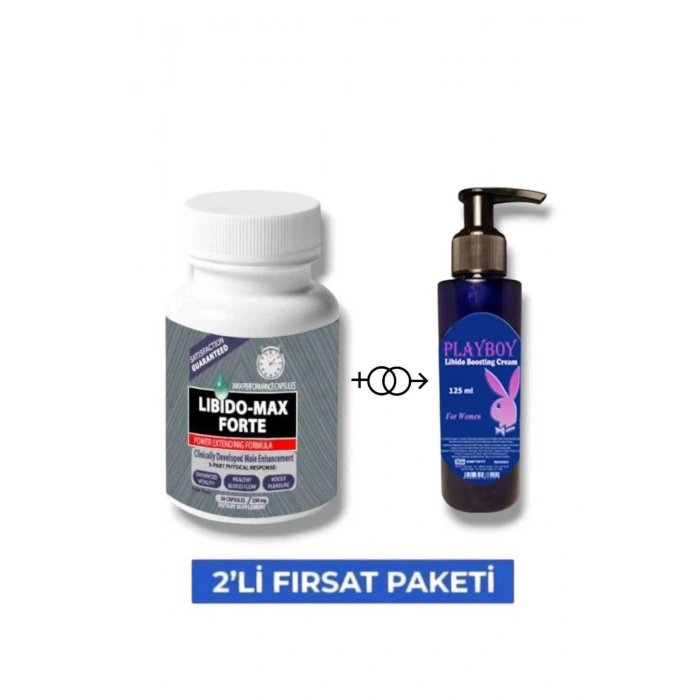 Libidomax For.te Erkek Performansı Arttıran 30lu Takviye Playboy Libi.do Arttırıcı Krem125 ml