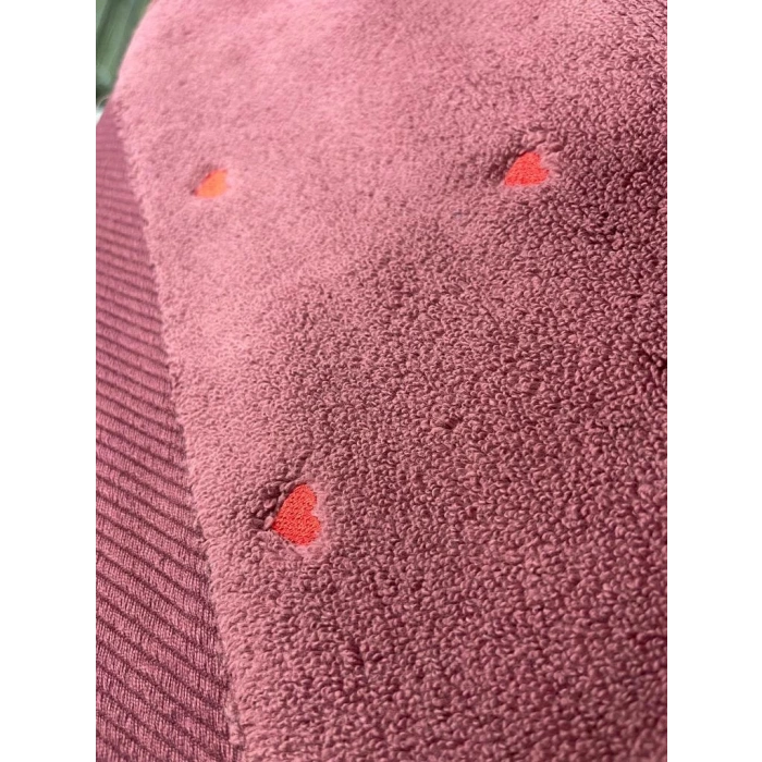 Lubow Love Fuşya Kırmızı Nakışlı 70x140 6lı Havlu Seti