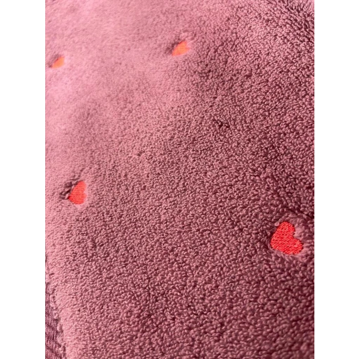 Lubow Love Fuşya Kırmızı Nakışlı 70x140 6lı Havlu Seti