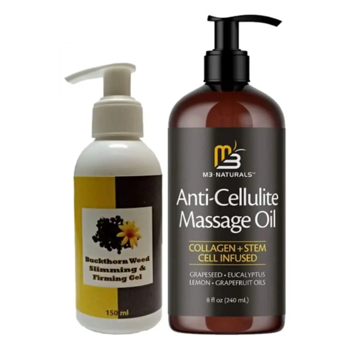M3 Naturals Masaj Yağı Anti-Cellulite Massage Oil 240 ml + Buckthorn Antiyağ Masaj Kremi 150 ml